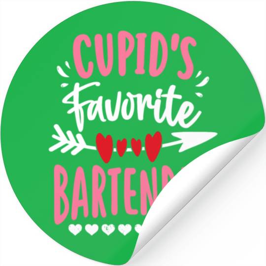 Cupid's Favorite Bartender Valentines Day Matching Stickers