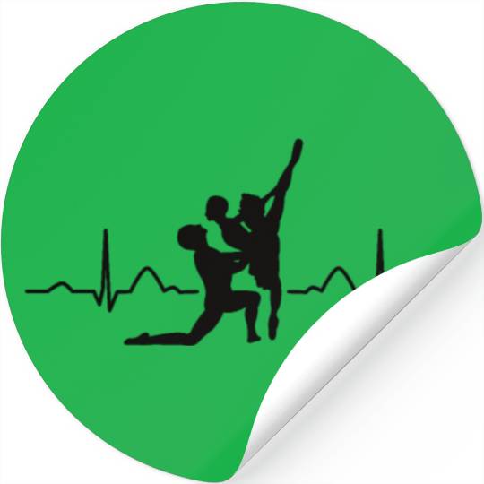 Ballet Dancer Heartbeat EKG Ballerina Stickers