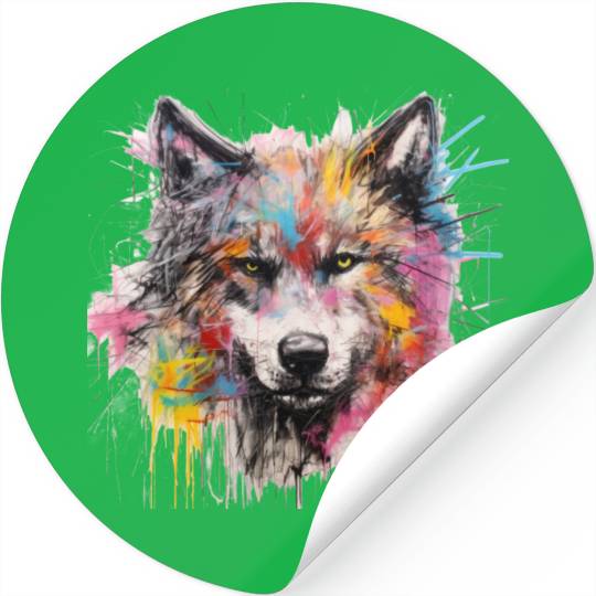 Grafitti Wolf Stickers