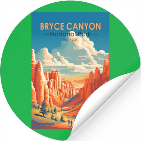 Bryce Canyon National Park Travel Art Vintage Stickers
