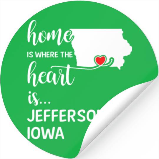 Jefferson County Iowa Is Where My Heart Is Gift Stickers