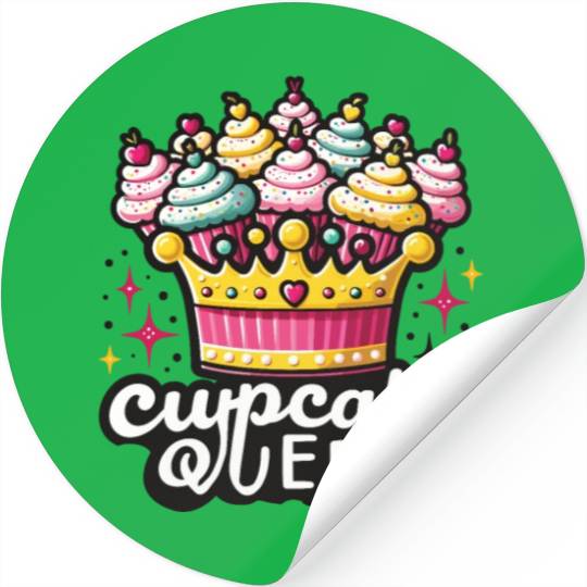 Cupcake Queen Delicious Bakery Muffin Stickers