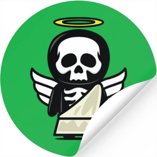 Funny angel skull halloween costume Stickers