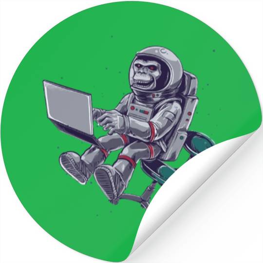 Astronaut Monkey In Space Stickers