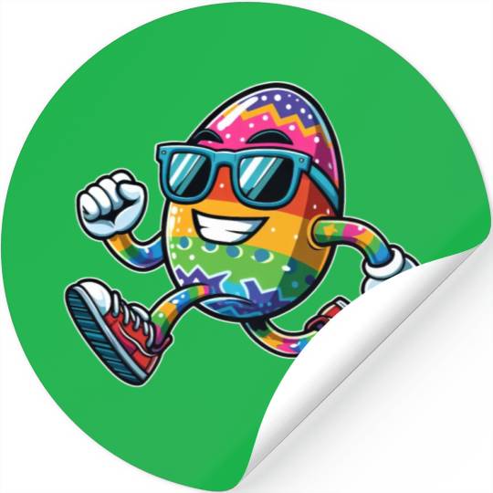 Easter Egg Easter Egg Running Race Jogging Jogger Stickers