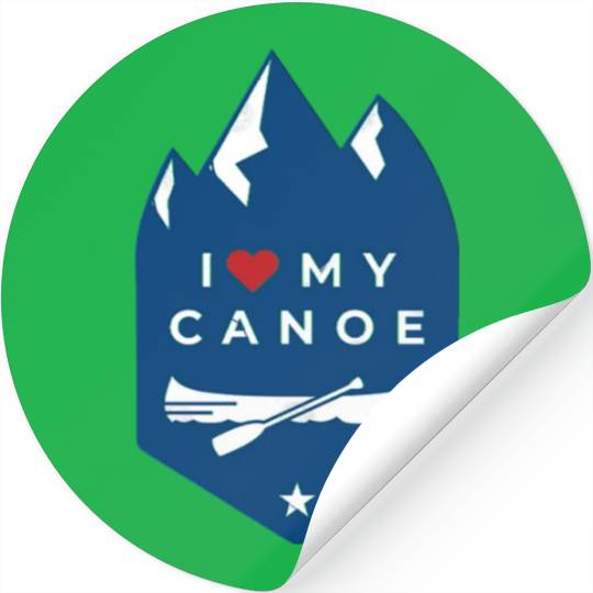 I Love My Canoe Stickers
