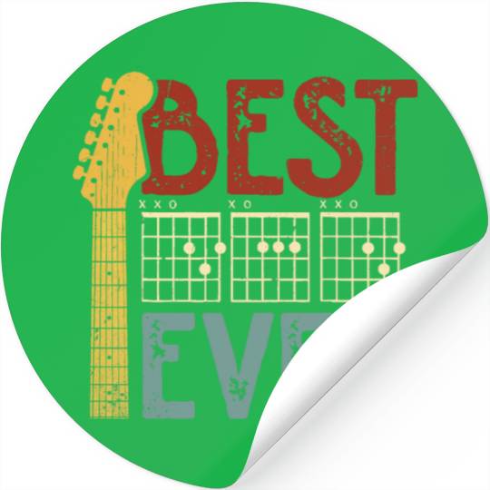 Best Guitar Dad Ever Chords Guitar Dad Fathers day Stickers