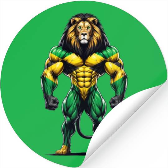 Jamaica lion reggae music Stickers