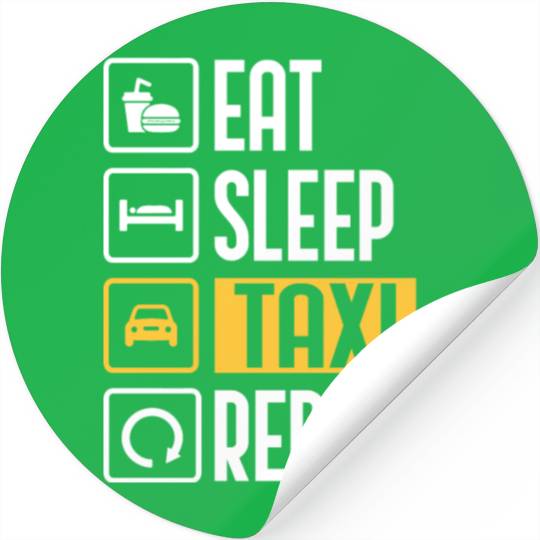 Eat Sleep Taxi Repeat Funny Cab Driver Stickers