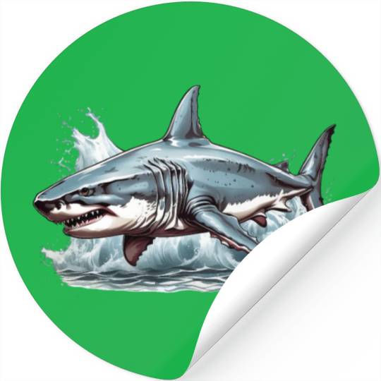 Angry great white shark Stickers