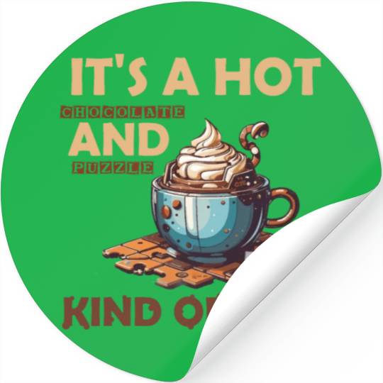 hot chocolate and puzzle kind of day Vintage retro Stickers