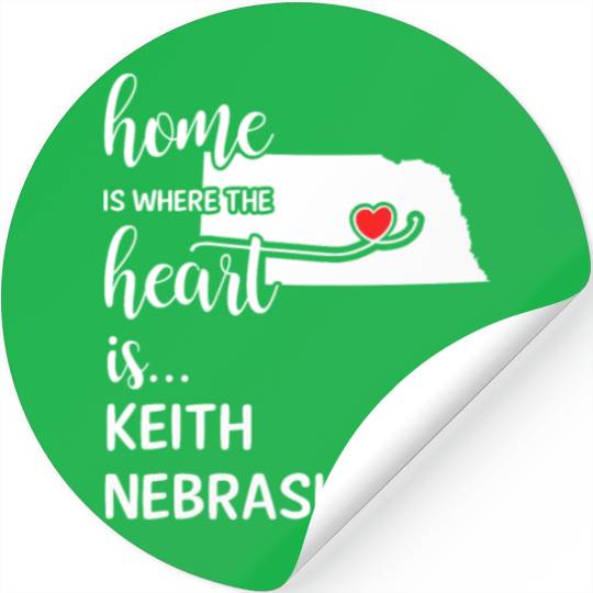 Keith County Nebraska Is Where My Heart Is Gift Stickers