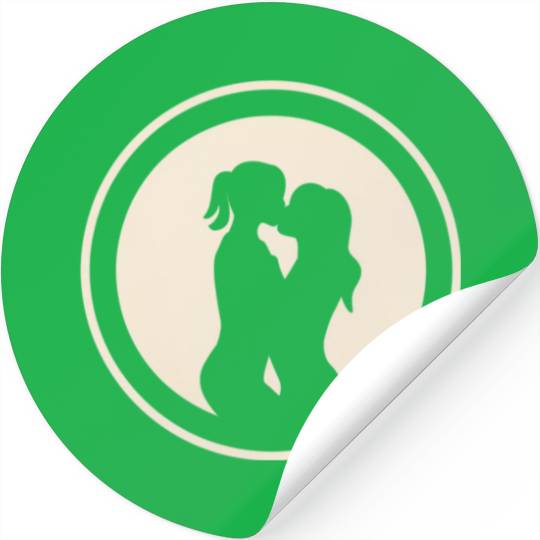 Silhouette of Lesbian Couple Stickers