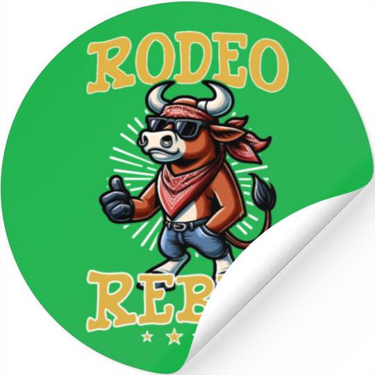 Rodeo Bull Riding Livestock Show Farmer Cattle Stickers