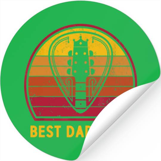 Retro Vintage Best Guitar Dad Ever Father's Day Stickers