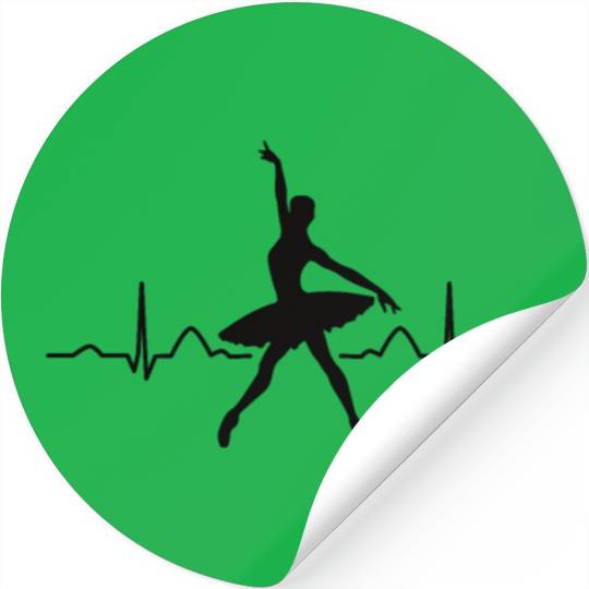 Ballet Dancer Heartbeat EKG Ballerina Stickers