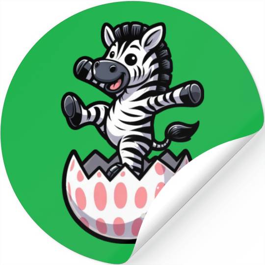 Easter Zebra Comic Easter Egg Stickers