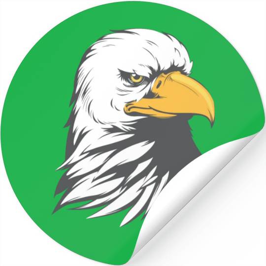 Bald Eagle Head Cartoon Stickers