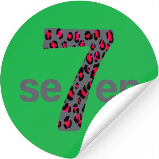 7 in red animal print Stickers