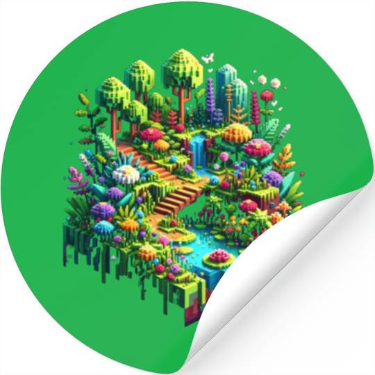 Voxel Enchanted Forest Stickers