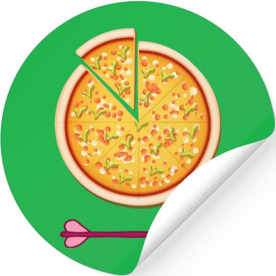 PIZZA is my valentine - Arrow Pointing Left Stickers