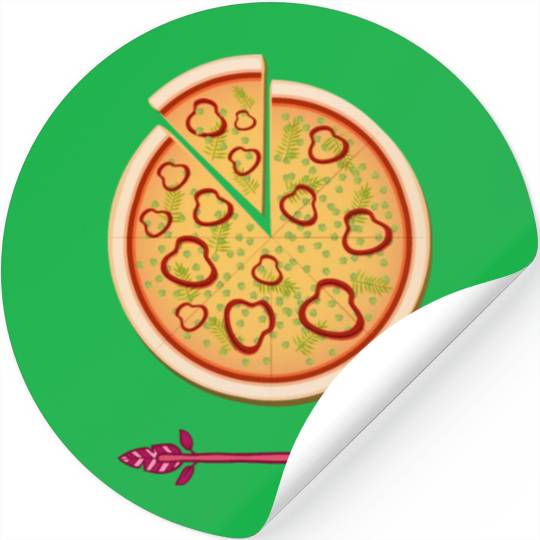PIZZA is my valentine - Arrow Pointing Left Stickers