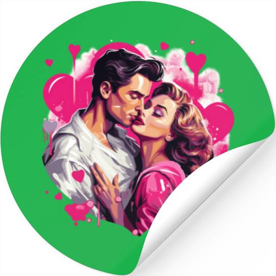 Valentine's Day, Hollywood Lovers Vintage Poster Stickers