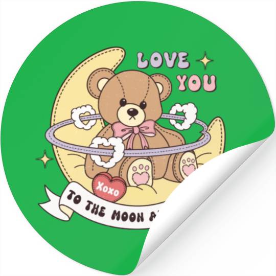 Cute Valentine's Day Teddy Bear Stickers