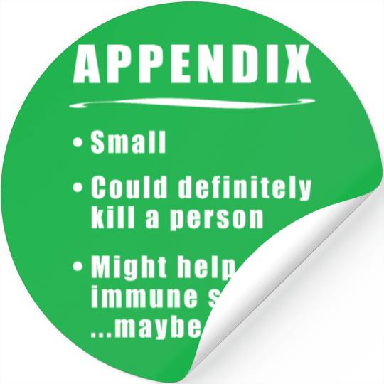 Appendicitis Appendix Definition bold Stickers