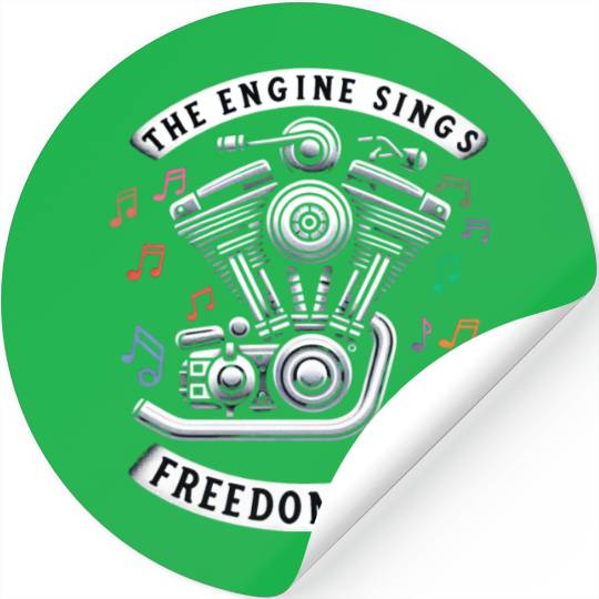 The Engine Sings Freedom Song Motorcycle Stickers