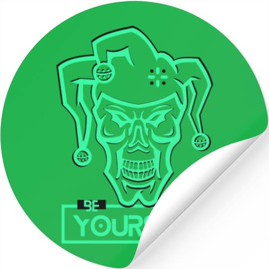 Be Yourself Crazy Joker neon Style Design Stickers