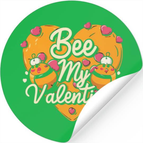 Bee My Valentine Stickers