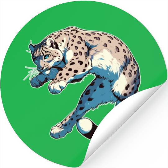 Snow Leopard Leopard White Leopard Stickers
