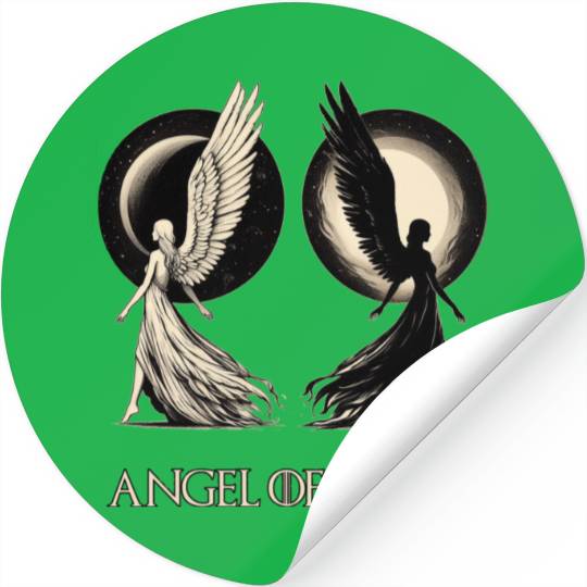 Angel of Death - Sun And Moon Mystical Artwork Stickers