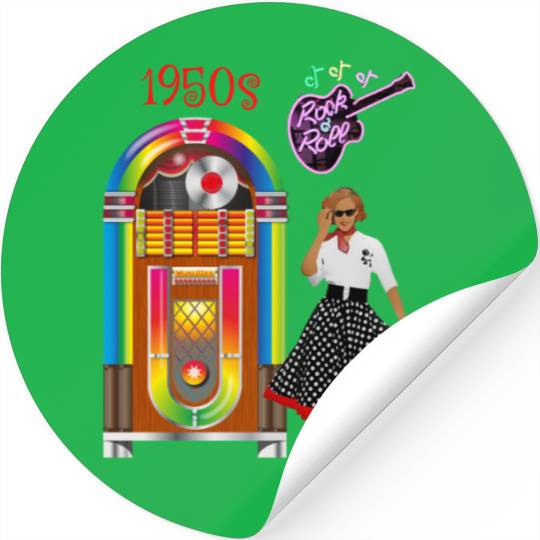 Rock and Roll Vintage Jukebox Stickers