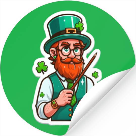 Irish bearded teacher, funny st patricks day Stickers