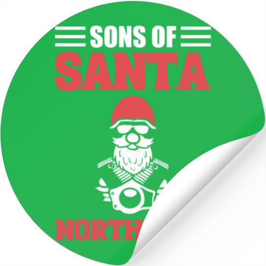 Sons Of Santa North Pole Motorcycle Rider Stickers