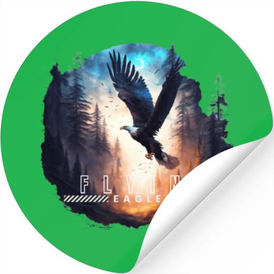 Forest and flying eagle Stickers