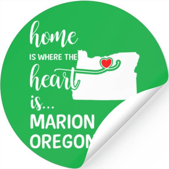 Marion County Oregon Is Where My Heart Is Gift Stickers