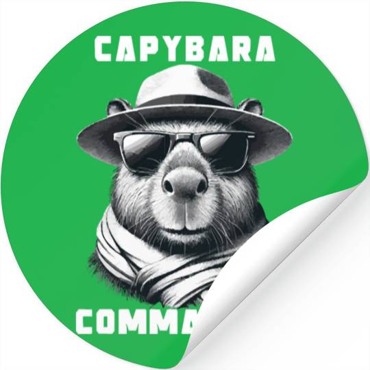 Capybara With Sunglasses Capy Commander Stickers