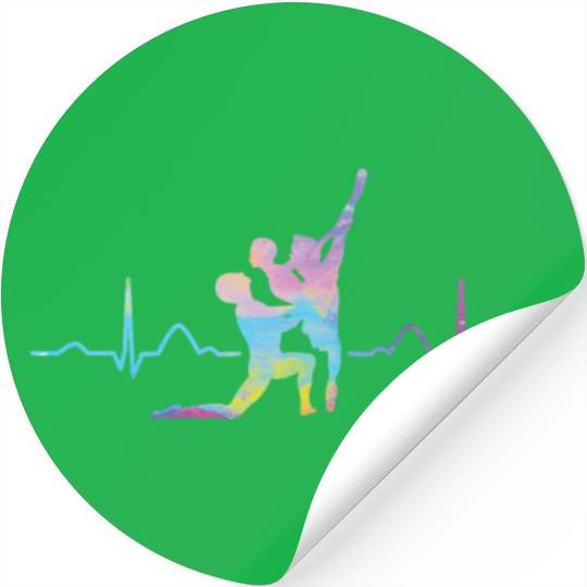 Ballet Dancer Heartbeat EKG Ballerina Stickers