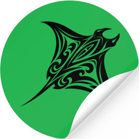 Tribal Manta Ray Style Diver Fan Tattoo Stickers