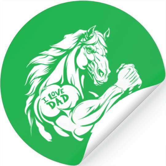 Horse Riding Biceps Tattoo I Love Dad Stickers