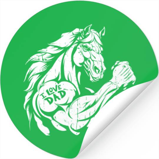 Horse Riding Biceps Tattoo I Love Dad Stickers