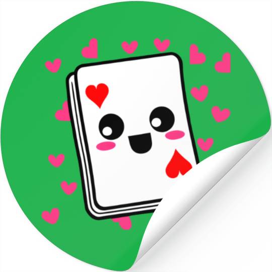 Kawaii Playing Card Hearts Stickers