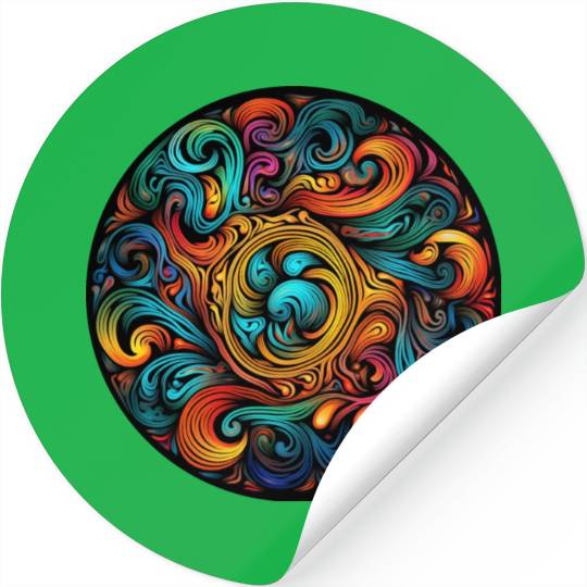Abstract Spectrum Spiral Stickers