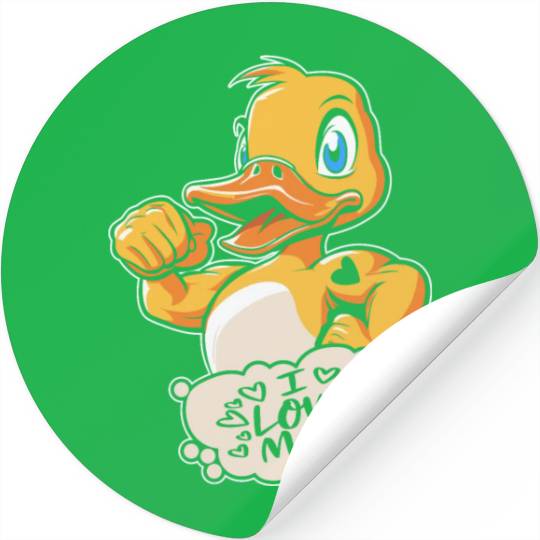 Duck Goose Geese I Love Mom Stickers