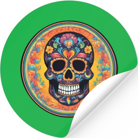 Sugar skull rainbow Stickers