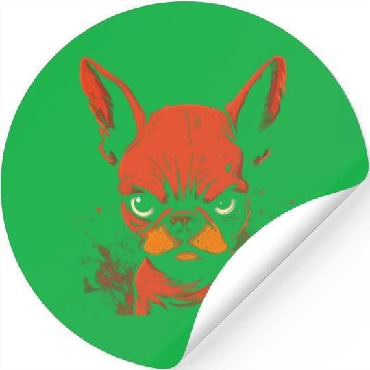 Angry French Bulldog Stickers