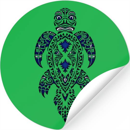 Turtle Tribal Blue Turtle Stickers